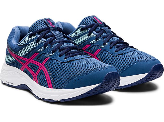 Dark Grey / Pink Asics GEL-CONTEND 6 Women's Running Shoes | LOPC4863