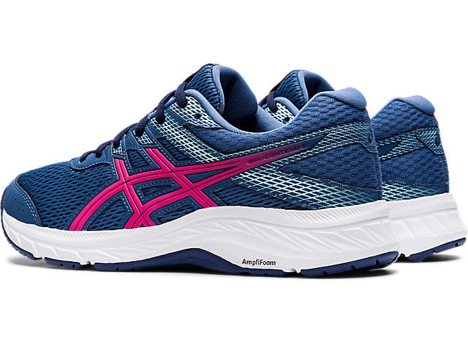 Dark Grey / Pink Asics GEL-CONTEND 6 Women's Running Shoes | LOPC4863