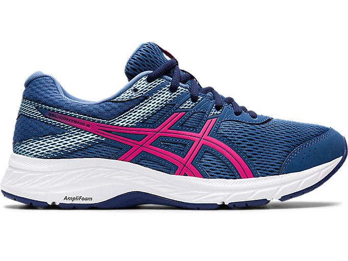 Dark Grey / Pink Asics GEL-CONTEND 6 Women\'s Running Shoes | LOPC4863