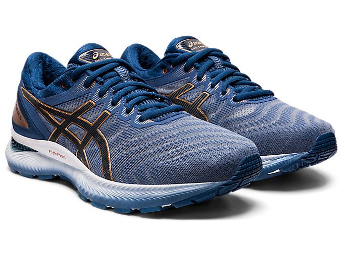 Deep Grey Asics GEL-NIMBUS 22 (2E) Men's Running Shoes | VOQN4214