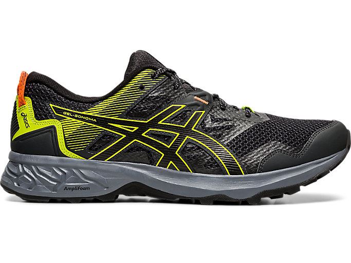 Deep Grey / Black Asics GEL-Sonoma 5 Men\'s Trail Running Shoes | RQPO6923