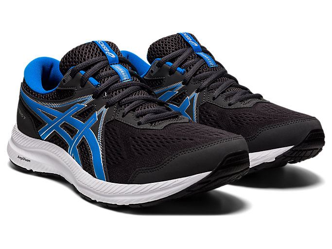 Deep Grey / Blue Asics GEL-CONTEND 7 Men's Running Shoes | GOHC7095