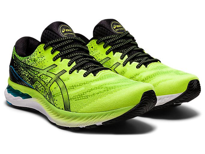 Green / Black Asics GEL-NIMBUS 23 Men's Running Shoes | JNGD5096