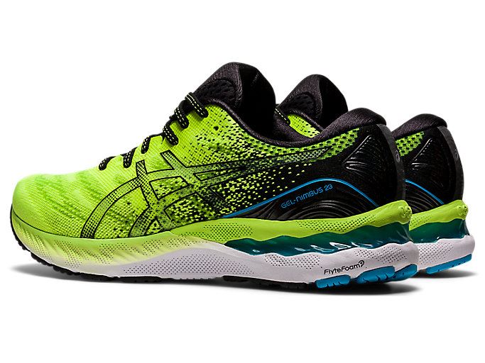 Green / Black Asics GEL-NIMBUS 23 Men's Running Shoes | JNGD5096