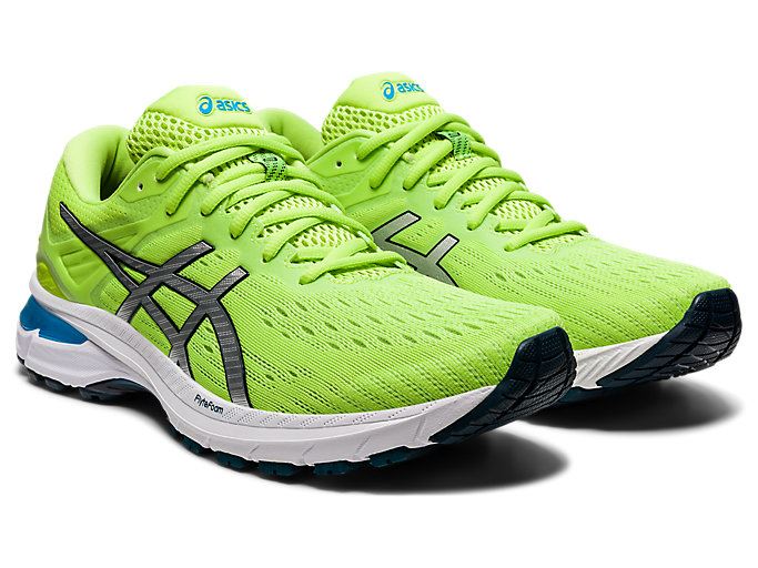 Green / Silver Asics GT-2000 9 Men's Running Shoes | TYUC4327