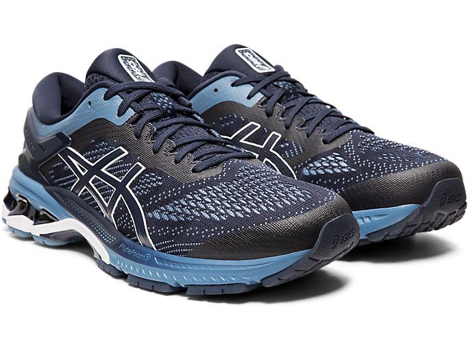 Grey Asics GEL-KAYANO 26 (2E) Men's Running Shoes | DHJS6632