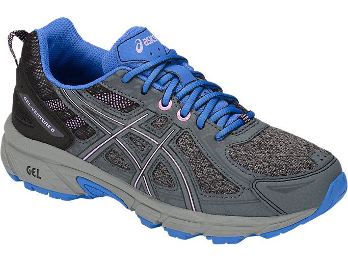 Grey Asics GEL-Venture 6 GS Kids' Sneakers | JNXE3657