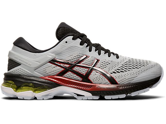 Grey / Black Asics GEL-KAYANO 26 Men's Running Shoes | NXBA6161