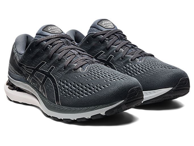 Grey / Black Asics GEL-KAYANO 28 Men's Running Shoes | OAEE6121