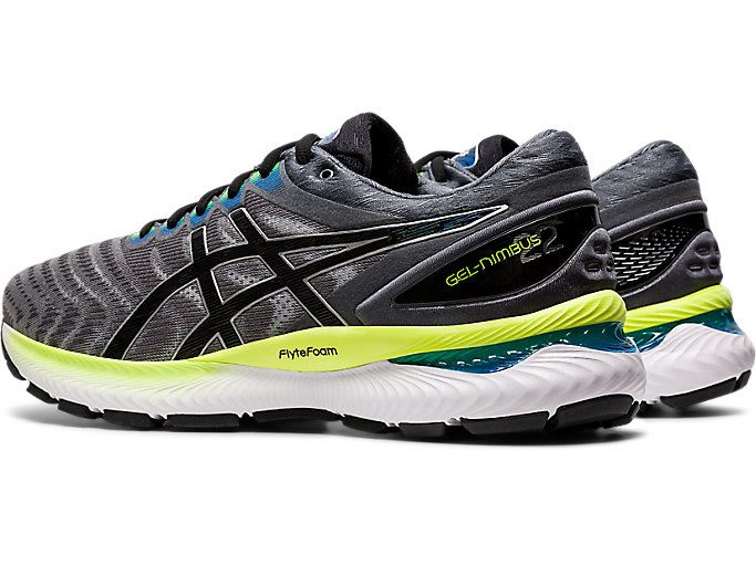 Grey / Black Asics GEL-Nimbus 22 Men's Running Shoes | FJHU4457