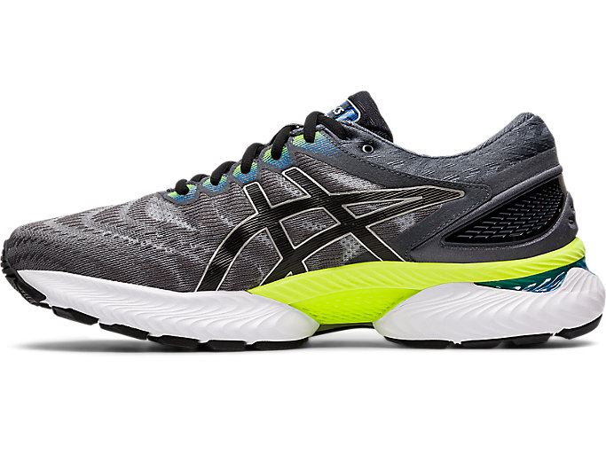 Grey / Black Asics GEL-Nimbus 22 Men's Running Shoes | FJHU4457