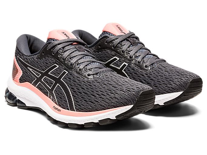 Grey / Black Asics GT-1000 9 Women's Running Shoes | HQWO7876