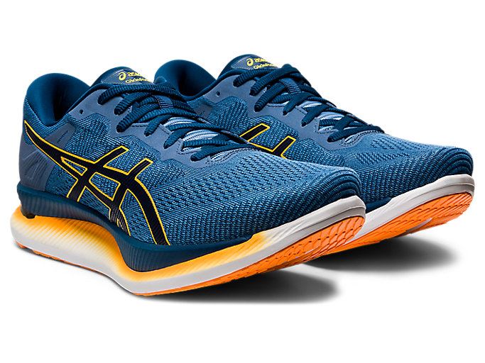 Grey / Blue Asics GLIDERIDE Men's Running Shoes | JGRI6268