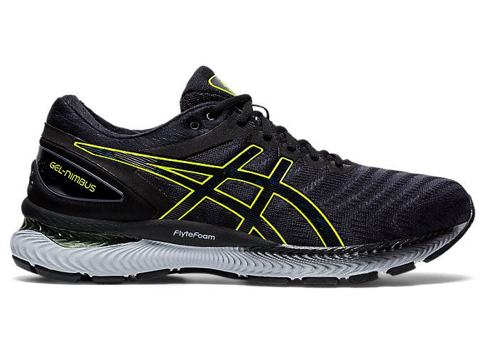 Grey / Light Green Asics GEL-Nimbus 22 Men\'s Running Shoes | HRYV9303