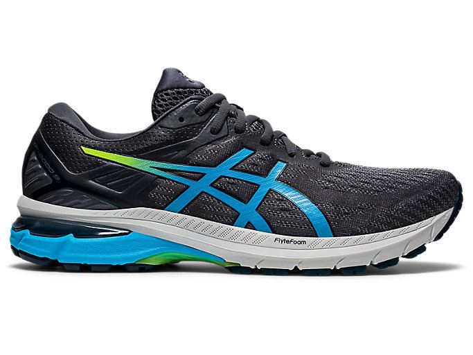 Grey / Light Turquoise Asics GT-2000 9 (2E) Men\'s Running Shoes | KBPF5103