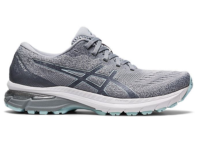 Grey / Light Turquoise Asics GT-2000 9 KNIT Women\'s Running Shoes | ZVPN9840