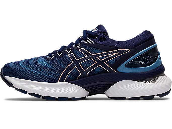 Grey / Navy Asics GEL-Nimbus 22 (D) Women's Running Shoes | TZSJ2438