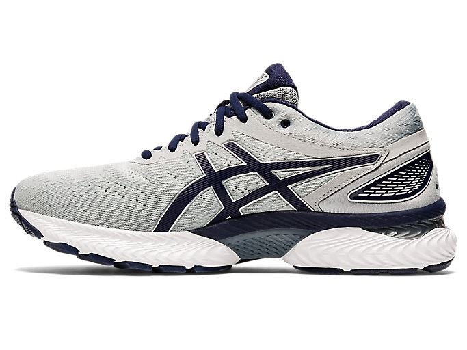 Grey / Navy Asics GEL-Nimbus 22 Men's Running Shoes | YUQM1002