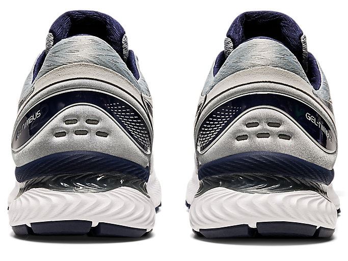 Grey / Navy Asics GEL-Nimbus 22 Men's Running Shoes | YUQM1002