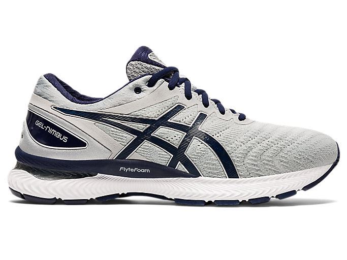 Grey / Navy Asics GEL-Nimbus 22 Men\'s Running Shoes | YUQM1002