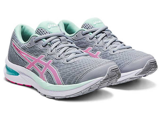 Grey / Pink Asics GEL-CUMULUS 22 Kids' Sneakers | CVSJ5459