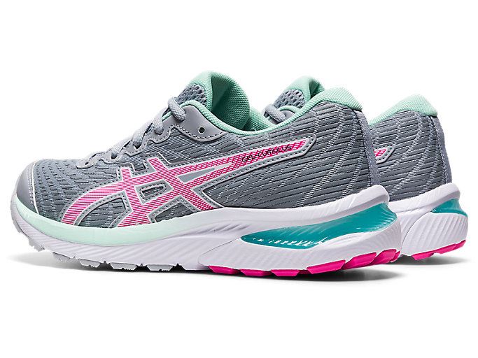 Grey / Pink Asics GEL-CUMULUS 22 Kids' Sneakers | CVSJ5459