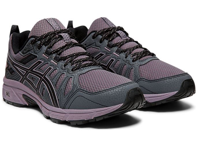 Grey / Purple Asics GEL-VENTURE 7 Women's Running Shoes | YHTA0196