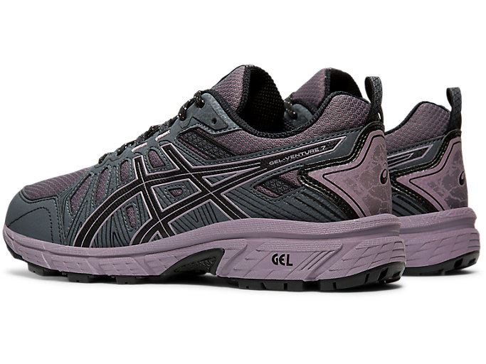 Grey / Purple Asics GEL-VENTURE 7 Women's Running Shoes | YHTA0196