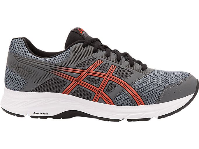 Grey / Red Asics GEL-CONTEND 5 Men\'s Running Shoes | ZCPO4802