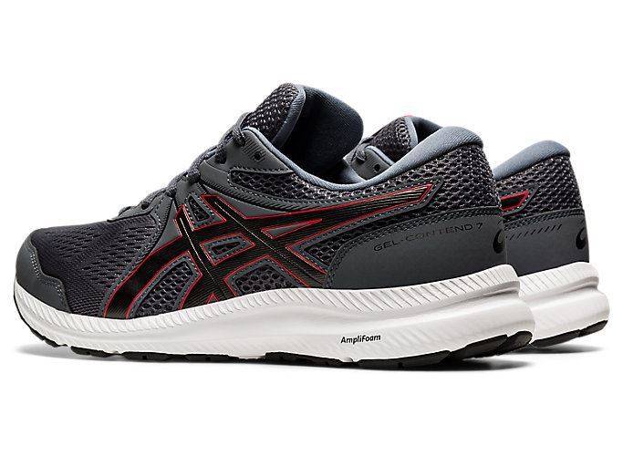 Grey / Red Asics GEL-CONTEND 7 (4E) Men's Running Shoes | KOPD6998