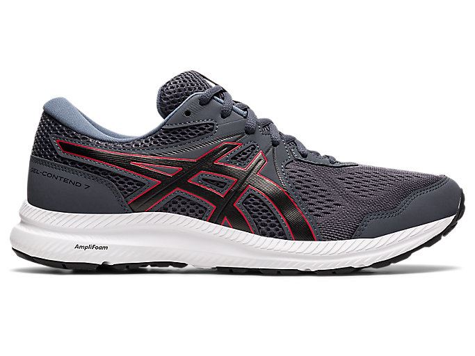 Grey / Red Asics GEL-CONTEND 7 (4E) Men\'s Running Shoes | KOPD6998