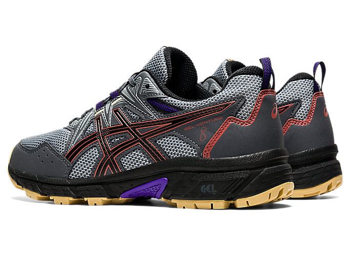 Grey / Red Dark Red Asics GEL-VENTURE 8 Women's Trail Running Shoes | DDKN3770