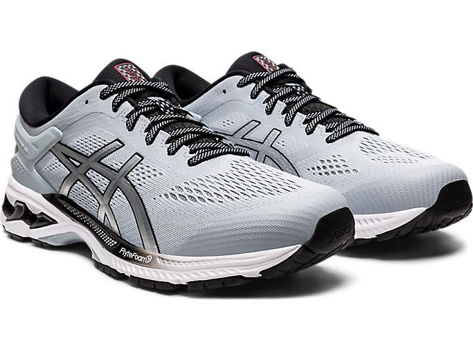 Grey / Silver Asics GEL-KAYANO 26 Men's Running Shoes | EBWZ8173