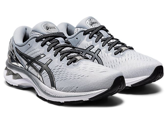 Grey / Silver Asics GEL-KAYANO 27 PLATINUM Women's Running Shoes | OUTY3618