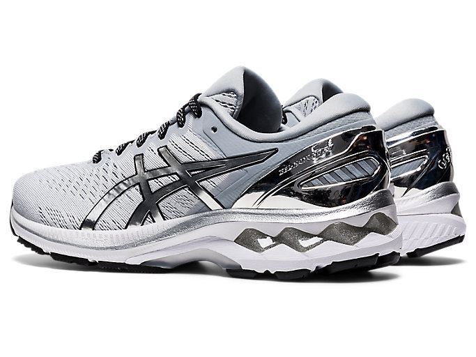 Grey / Silver Asics GEL-KAYANO 27 PLATINUM Women's Running Shoes | OUTY3618