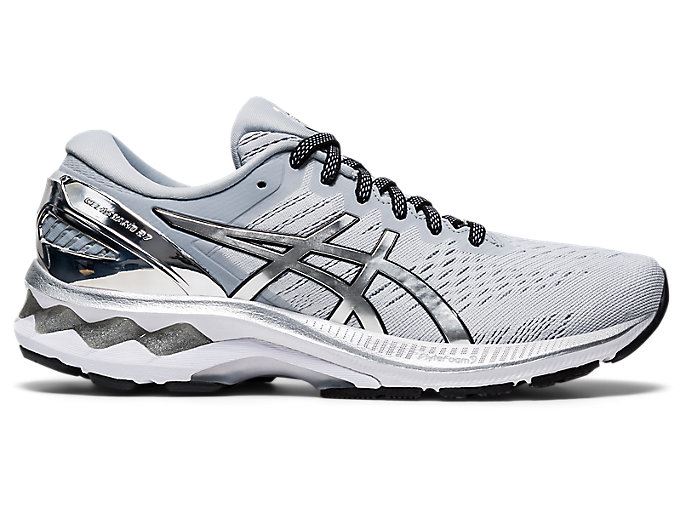 Grey / Silver Asics GEL-KAYANO 27 PLATINUM Women\'s Running Shoes | OUTY3618