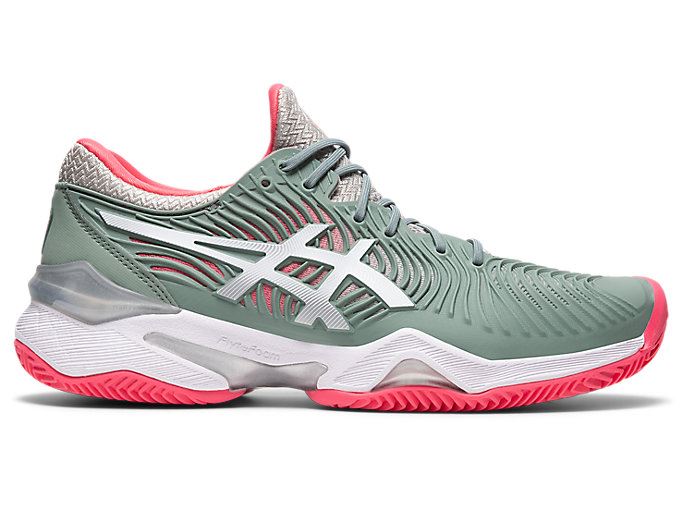 Grey / White Asics COURT FF 2 CLAY Women\'s Tennis Shoes | KOQY9100