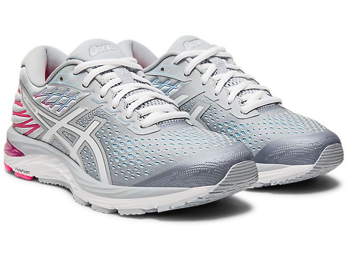 Grey / White Asics GEL-CUMULUS 21 Women's Running Shoes | AZUG8139