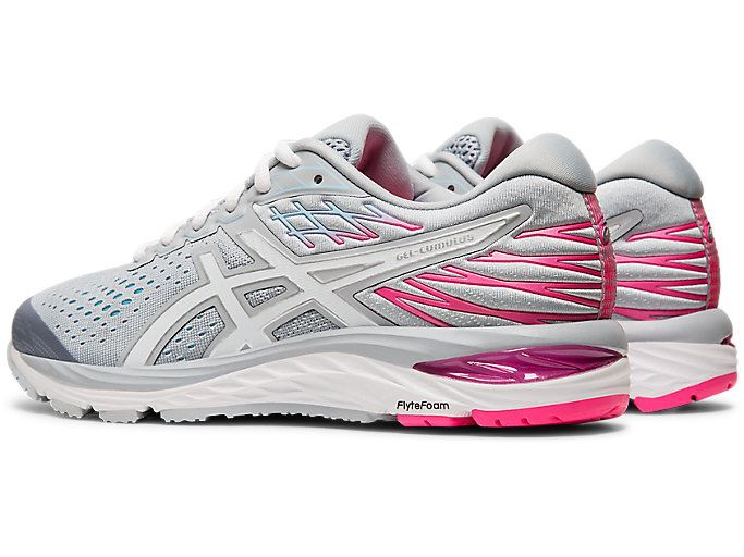 Grey / White Asics GEL-CUMULUS 21 Women's Running Shoes | AZUG8139