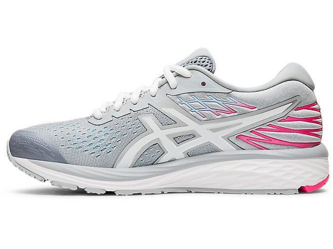 Grey / White Asics GEL-CUMULUS 21 Women's Running Shoes | AZUG8139