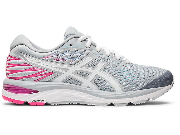 Grey / White Asics GEL-CUMULUS 21 Women\'s Running Shoes | AZUG8139