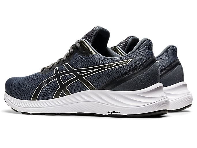 Grey / White Asics GEL-EXCITE 8 (4E) Men's Running Shoes | AUXR6718