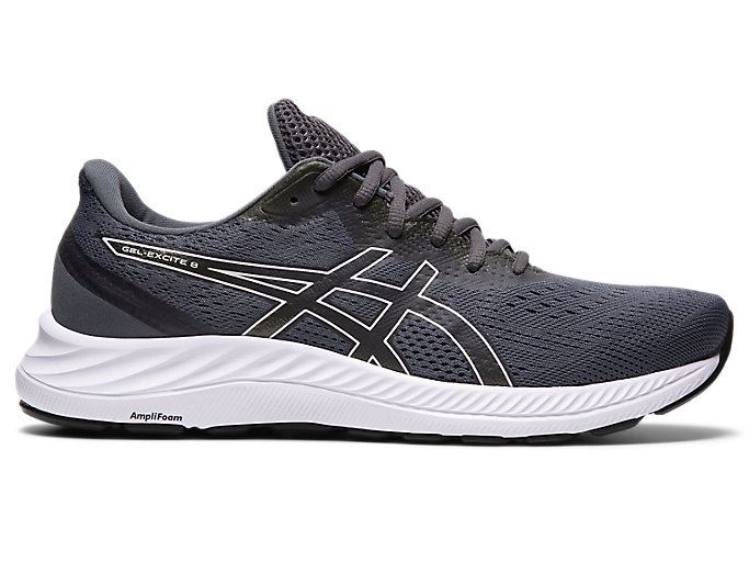 Grey / White Asics GEL-EXCITE 8 (4E) Men's Running Shoes | AUXR6718