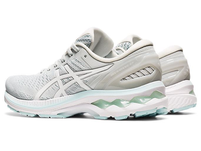 Grey / White Asics GEL-KAYANO 27 Women's Running Shoes | VTWO4296