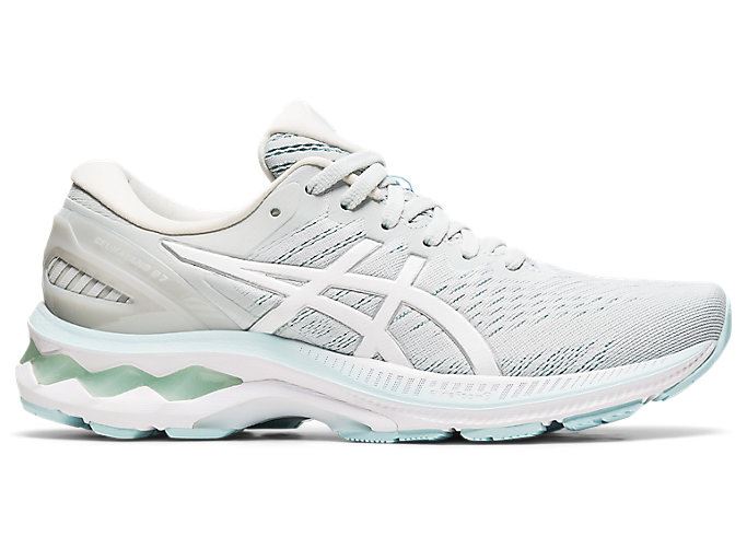 Grey / White Asics GEL-KAYANO 27 Women\'s Running Shoes | VTWO4296