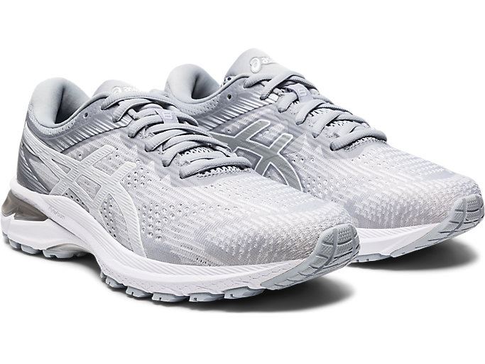 Grey / White Asics GT-2000 8 Women's Running Shoes | JRFD9161