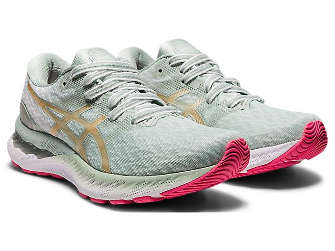 Lichen Rock / Champagne Asics GEL-NIMBUS 23 Women's Running Shoes | XURT2951