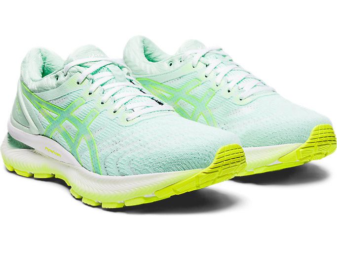 Mint / Yellow Asics GEL-NIMBUS 22 MODERN TOKYO Women's Running Shoes | TZTQ5875