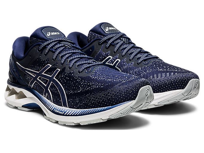 Navy / Grey Asics GEL-KAYANO 27 Men's Running Shoes | CKEB2930