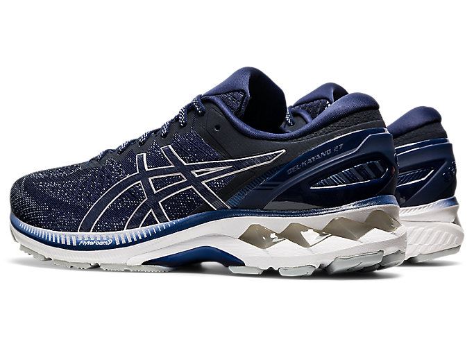 Navy / Grey Asics GEL-KAYANO 27 Men's Running Shoes | CKEB2930